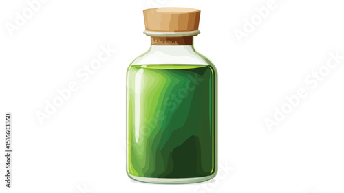 Elegant Bottle of Green Elixir - Vector Illustration for Various Projects