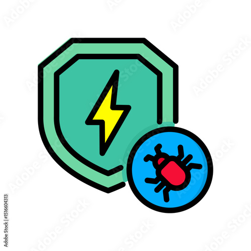 Anti Virus lineal color icon