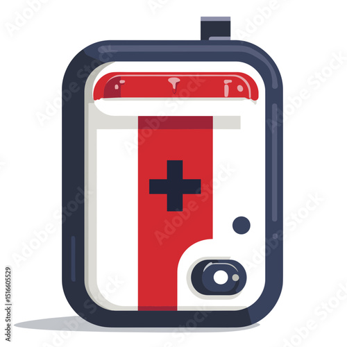 First Aid Kit Illustration with Red Cross on White Box for Emergency Medical Supplies and Healthcare