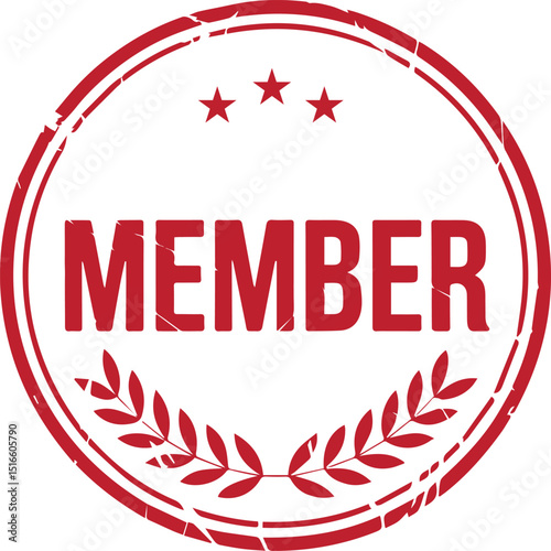 Member stamp text vector