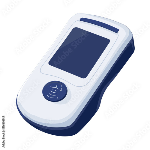 Handheld Medical Diagnostic Device with Blue Screen and White Body for Health Monitoring