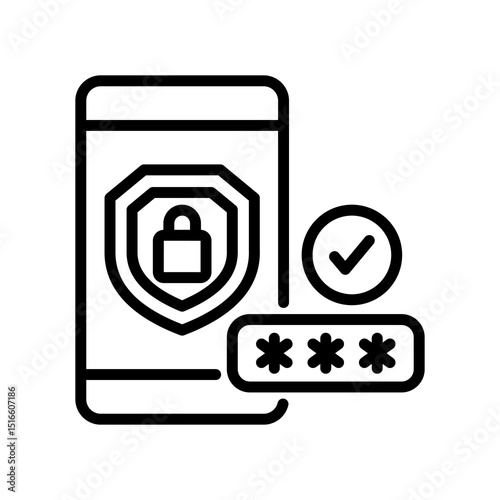Pass Code line icon