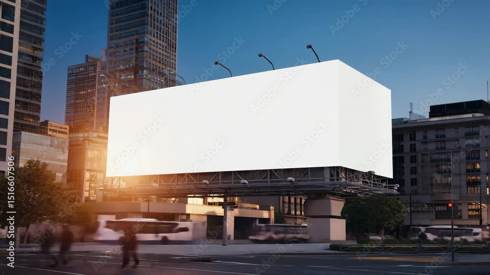 city center crowd people billboard big blank copy space video motion city center crowd people billboard big blank copy space video motion