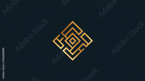 Professional digital marketing logo with monogram initials, geometric layout, clean sans-serif design, vector format