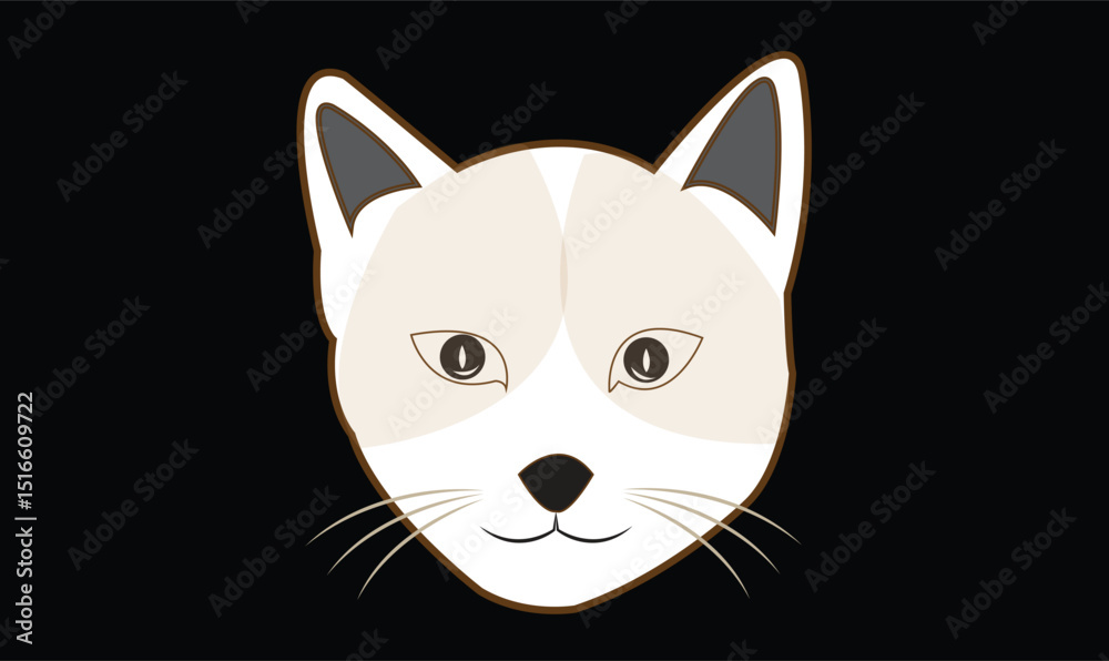 Fototapeta premium Cat cute emoji icon vector image.