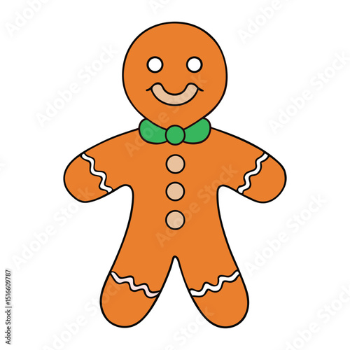A sweet, spiced cookie shaped like a little person, often decorated with icing and candies—classic holiday treat with a warm, festive flavor.
