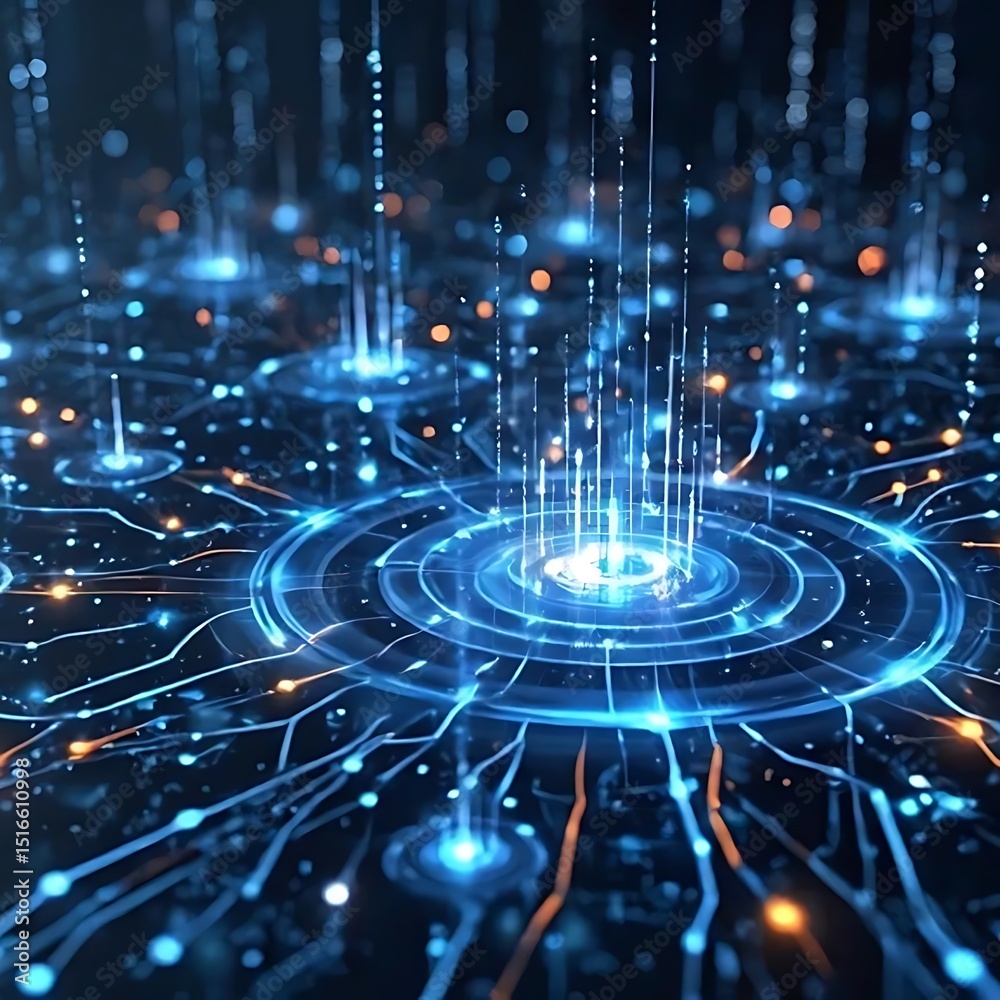 Obraz premium Abstract Network Visualization: Data Flow and Connections