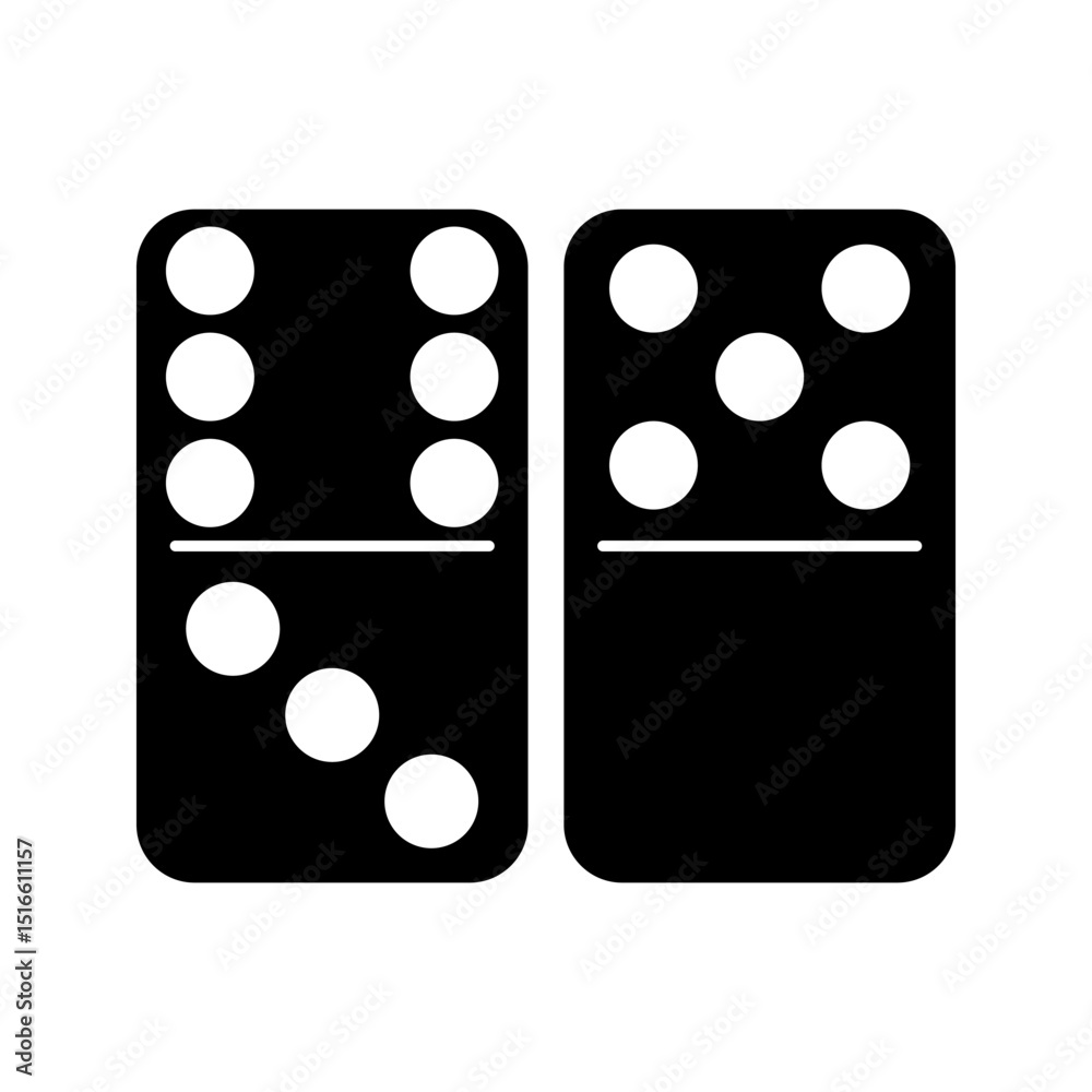 dominoes icon white on background dominoes icon white on background