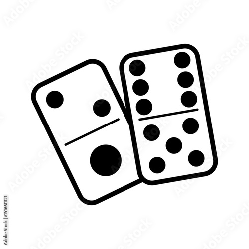  dominoes icon white on background