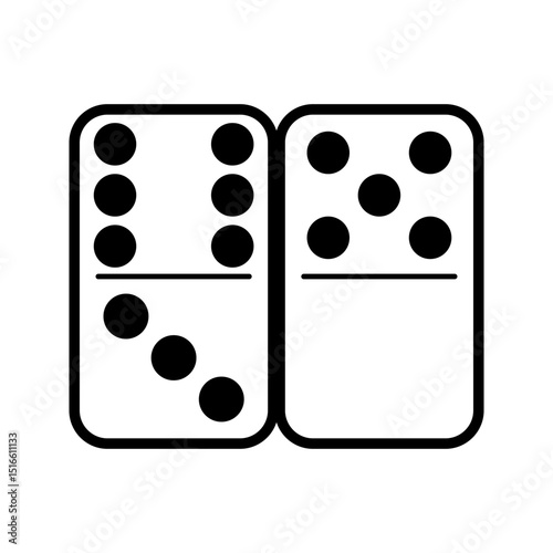  dominoes icon white on background