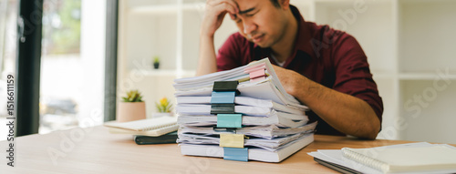 Employees are stressed out from doing a lot of paperwork, searching for documents, accounting for income and expenses, recording taxes, and working hard.