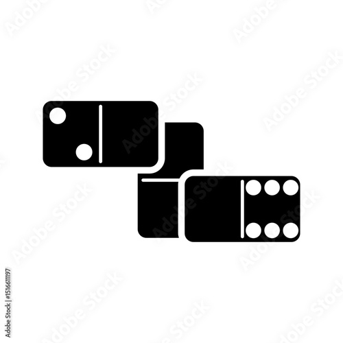  dominoes icon white on background