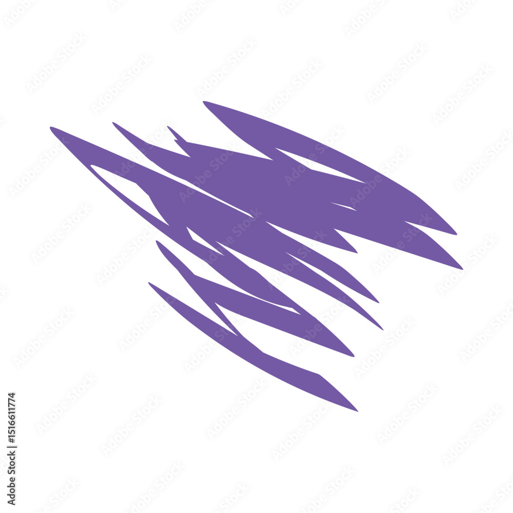 Obraz premium Purple Brush Stroke with Pointed, Slanted Angles