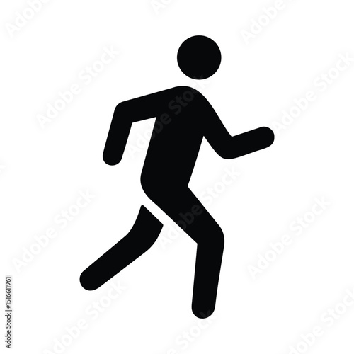  Silhouette of a man walking in minimal flat style