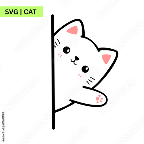 A modern logo featuring a sleek cat silhouette with a cute expression, perfect for a trendy pet shop or online store specializing in cat products.