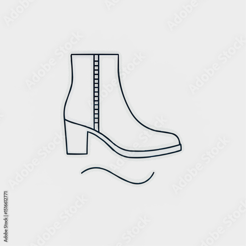 Outlined boot with zipper line — autumn fashion staple.