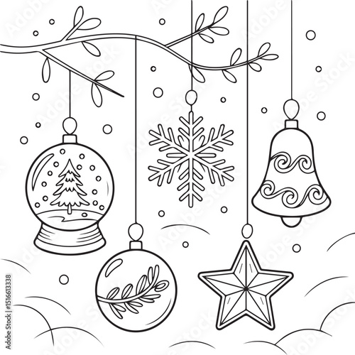 christmas card with christmas balls
