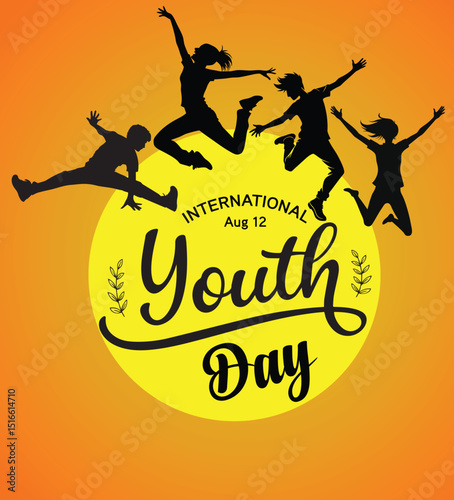 International Youth Day content, ideal for use in posters, t-shirts, and social media posts