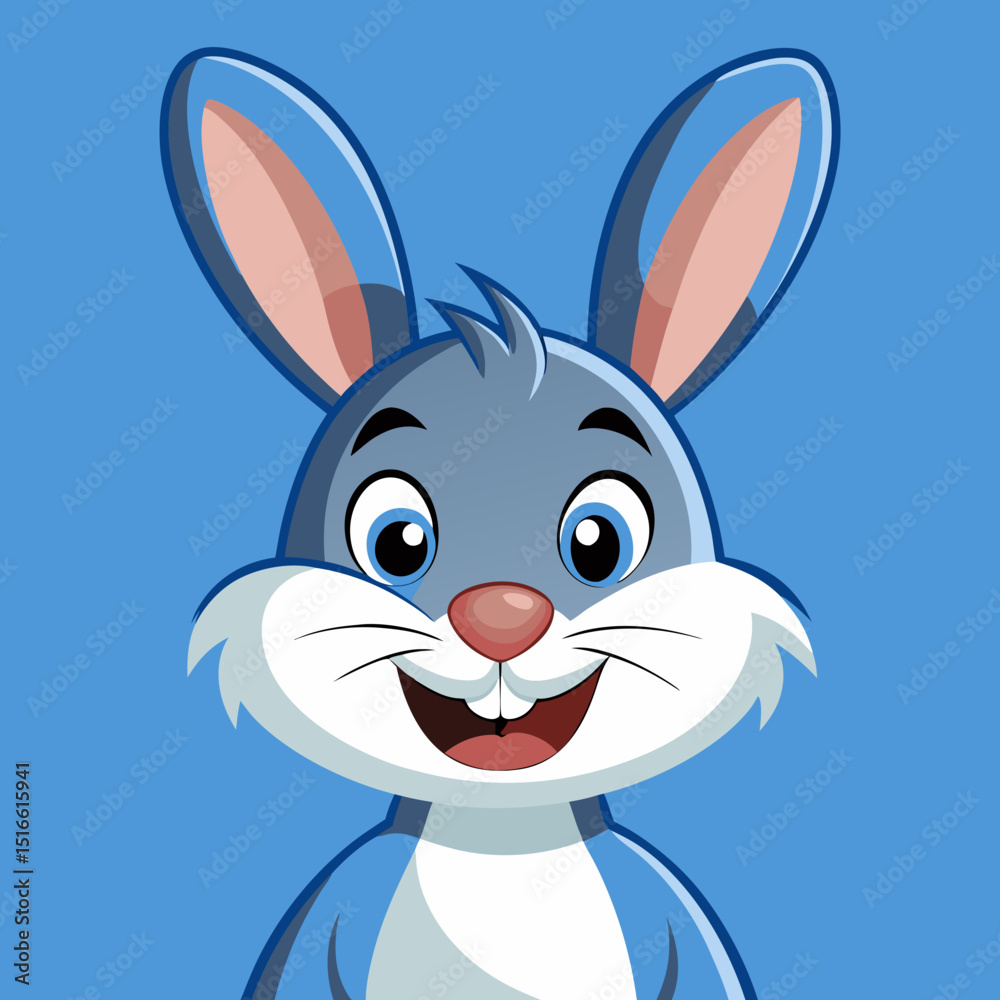 Happy cartoon bunny rabbit character illustration Happy cartoon bunny rabbit character illustration