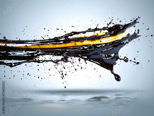 Fluid Splash on Light Gray Background
