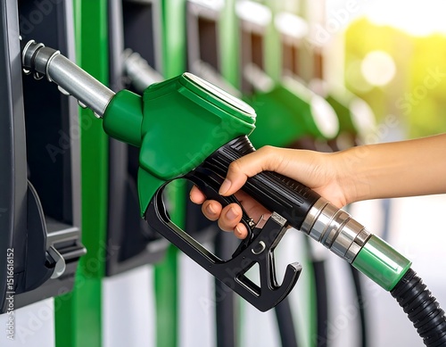Hand fueling a gas pump