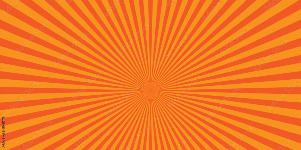 Fototapeta premium Vintage sun ray orange and red radial spiral sunrise, sunlight creative vector summer sunny. seamless retro vintage burst sunrise sunbeam element spiral striped illustration sunray template wallpaper.