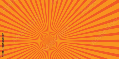 Vintage sun ray orange and red radial spiral sunrise, sunlight creative vector summer sunny. seamless retro vintage burst sunrise sunbeam element spiral striped illustration sunray template wallpaper.