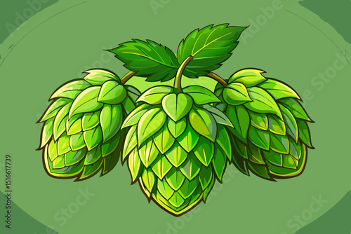 Fresh green hops cones for brewing beer