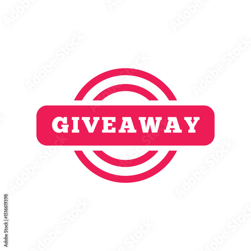Giveaway banner icon. Gift box. Flat style.