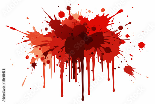 Abstract red blood splatter dripping background
