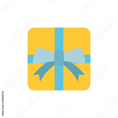 Gift Box with Ribbon Tied Top Icon.