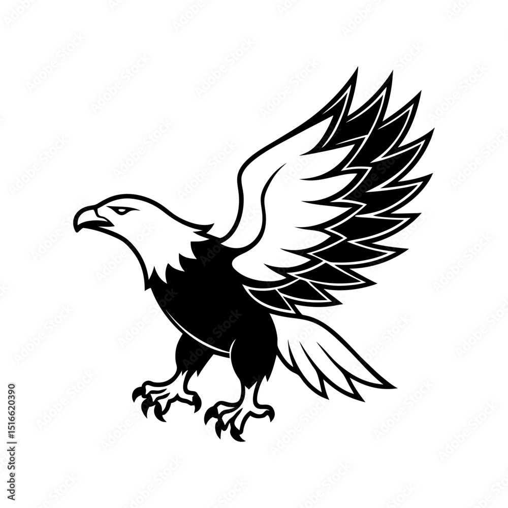 Obraz premium eagle silhouette vector art