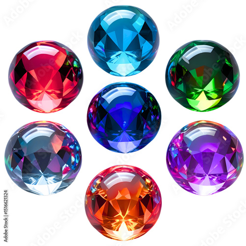 Seven Colorful Crystal Balls