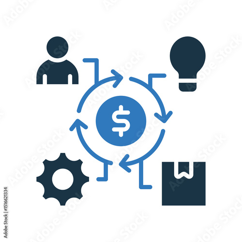 Business Model mixed color icon