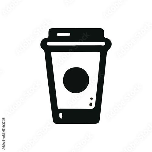coffee paper cup icon, illustration on white