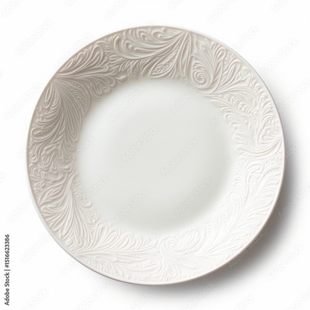 An isolated, ultra-detailed photograph of white plate on a white background, realistic photography An isolated, ultra-detailed photograph of white plate on a white background, realistic photography