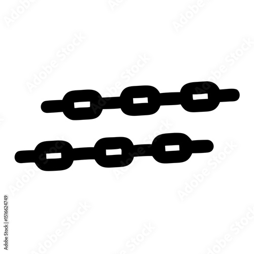 Black Chains Vector Icon – Broken Chain Link Silhouette Symbol
