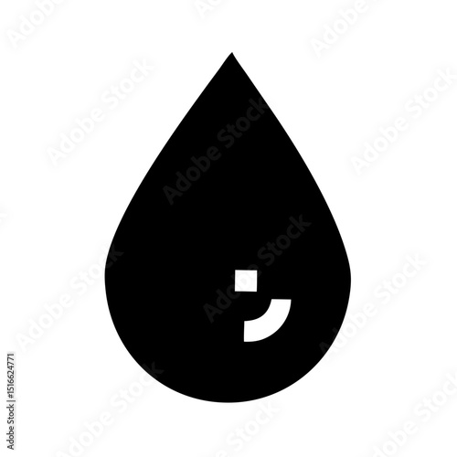 Black Blood Drop Vector Icon – Gothic Liquid Symbol Silhouette
