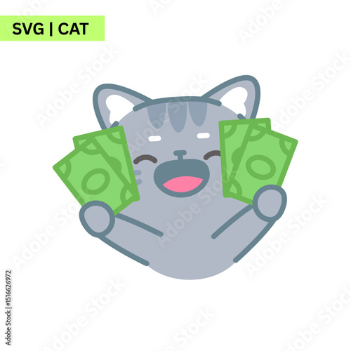 A modern logo featuring a sleek cat silhouette with colorful accents, suitable for a stylish pet accessory brand.
