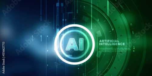 2d illustration Artificial Intelligence (AI) concept
