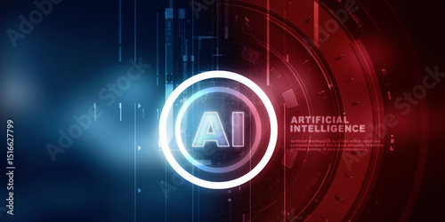 2d illustration Artificial Intelligence (AI) concept
