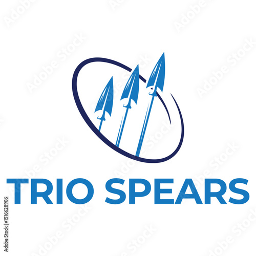 trio spears flat minimalist logo design