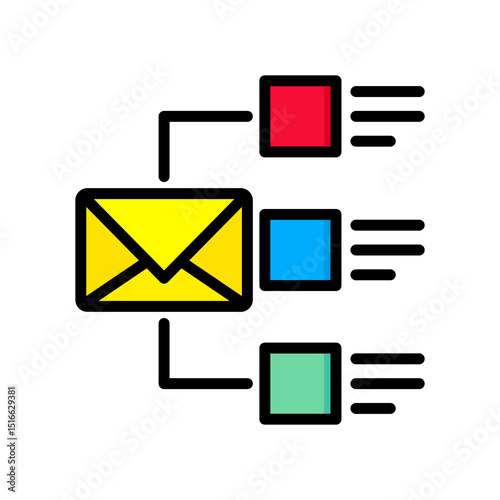 Email List lineal color icon