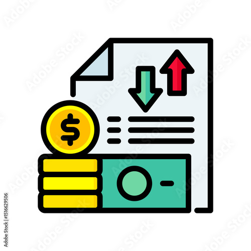 Cash Flow lineal color icon
