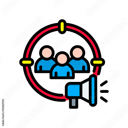 Target Market lineal color icon