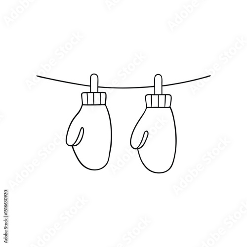 baby socks hanging on rope