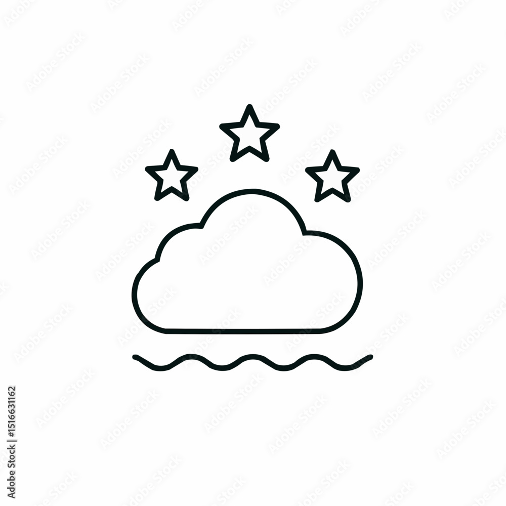Outlined cloud blocking stars — mental fog or anchoring. Outlined cloud blocking stars — mental fog or anchoring.