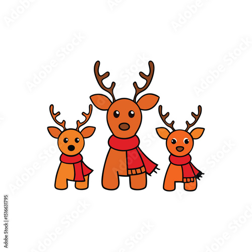 christmas reindeer with red ribbon