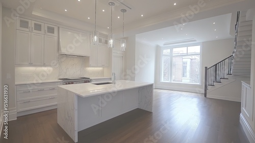 Wallpaper Mural Bright, open-plan kitchen with hardwood floors. Torontodigital.ca