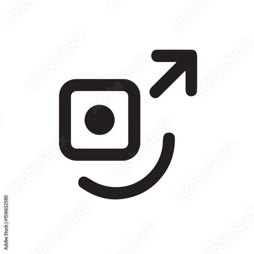 Unfolding Expansion Icon: An elegant graphic featuring a centered dot expanding dynamically, evoking notions of growth, opportunity, and limitless potential.